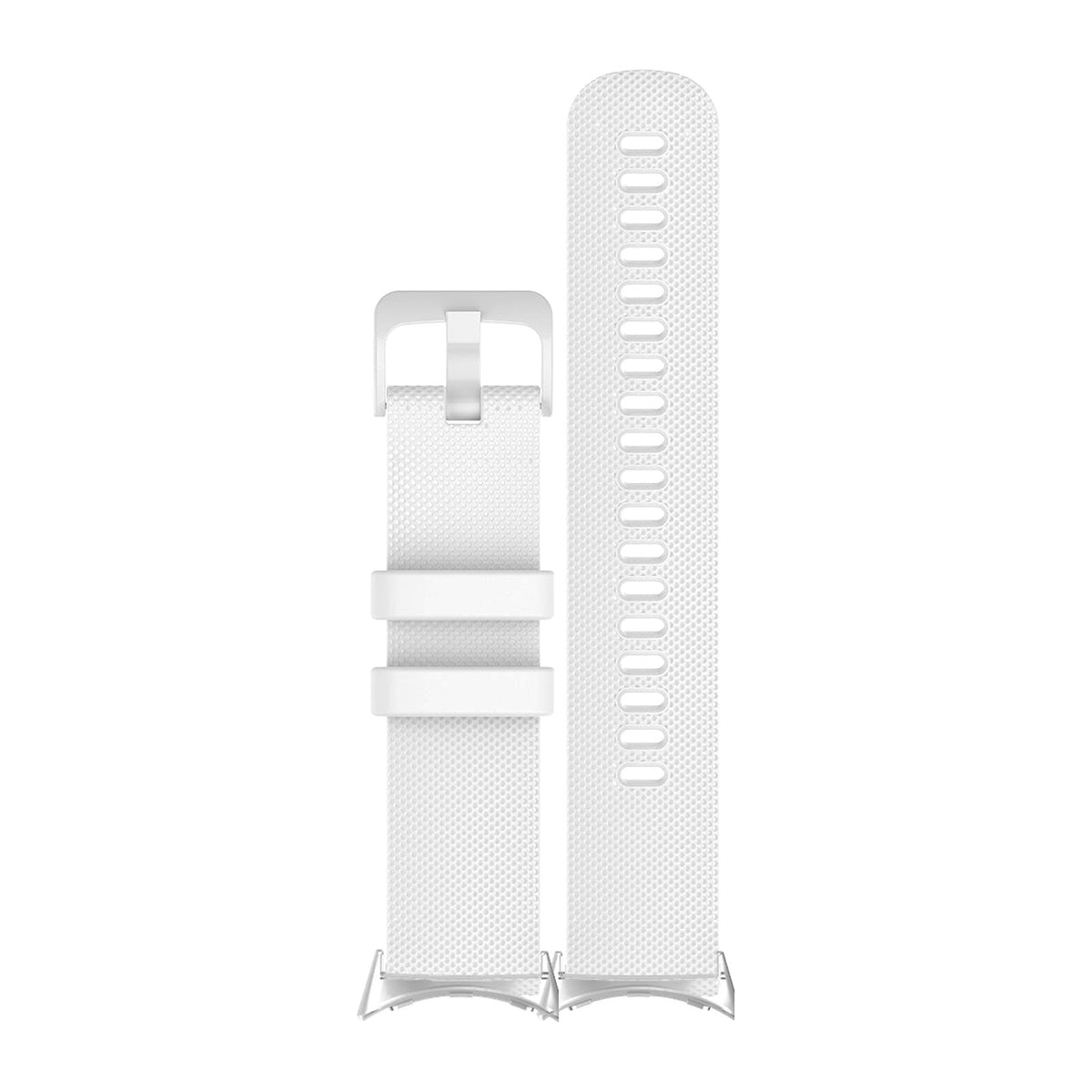 Classic Silicone White Matching Silver with Google Pixel Spring Bar Adapters - Wear Any 20mm Strap! for Pixel Watch 1-5 41mm