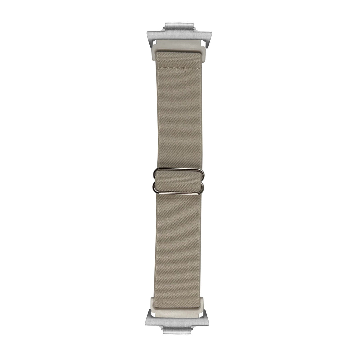Weaved Elastic Loop Cream Silver with Strap Adapter for Tissot PRX 40