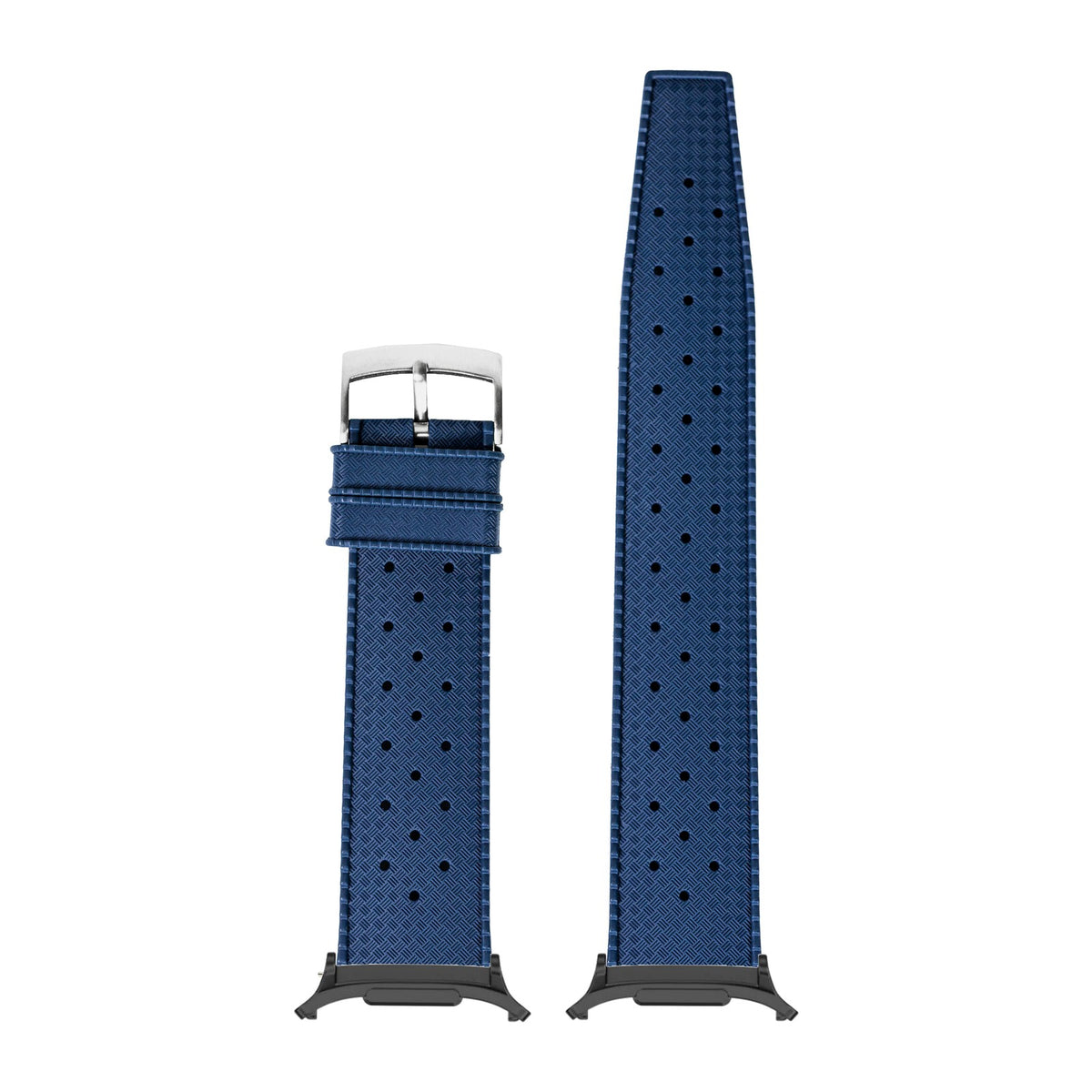 King Tropic FKM Rubber - Navy Blue for the Galaxy Watch 8, 9 and Ultra with adapter fitted
