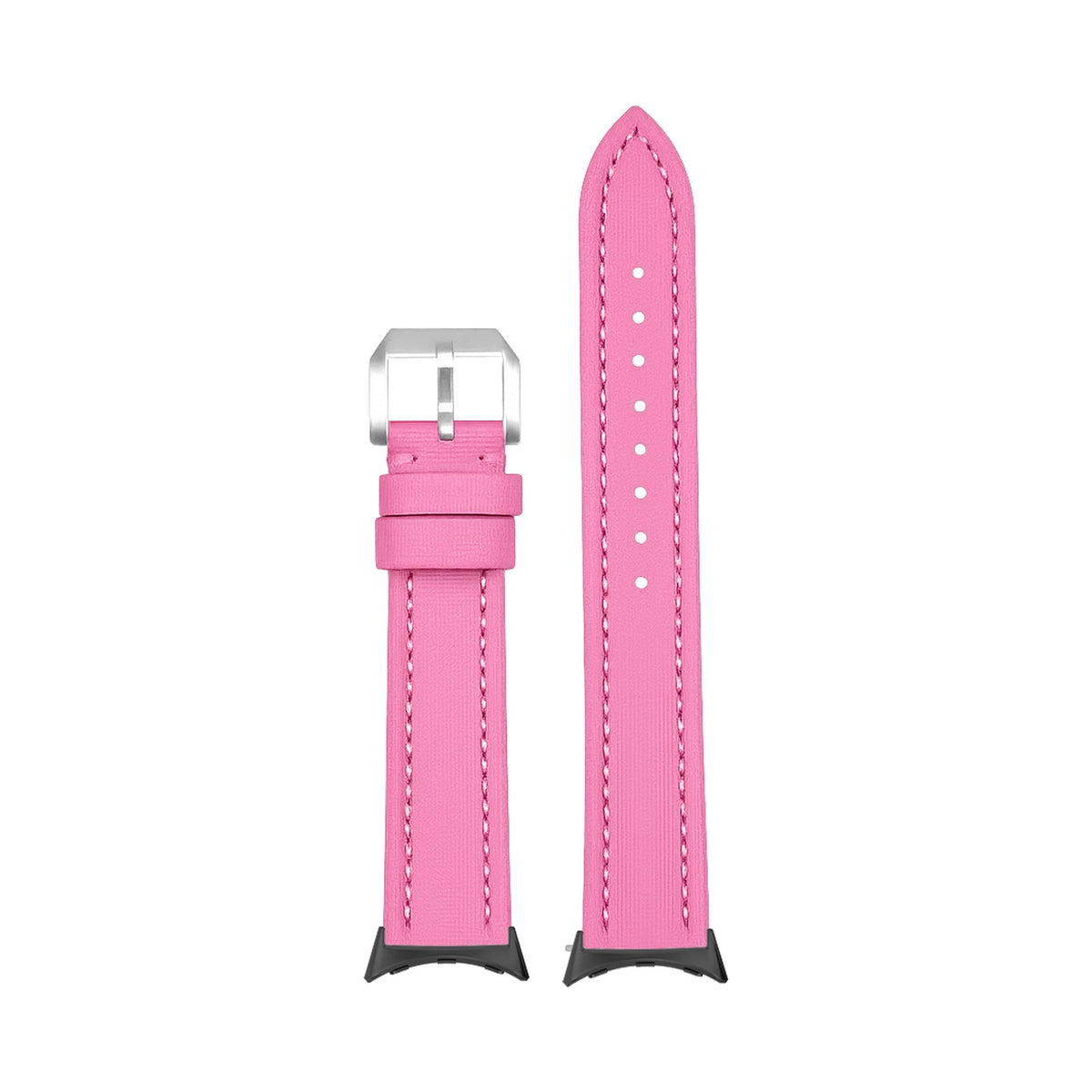 King Sailcloth - Pink Small / Medium White with Google Pixel Spring Bar Adapters - Wear Any 20mm Strap! for Pixel Watch 3-5 45mm