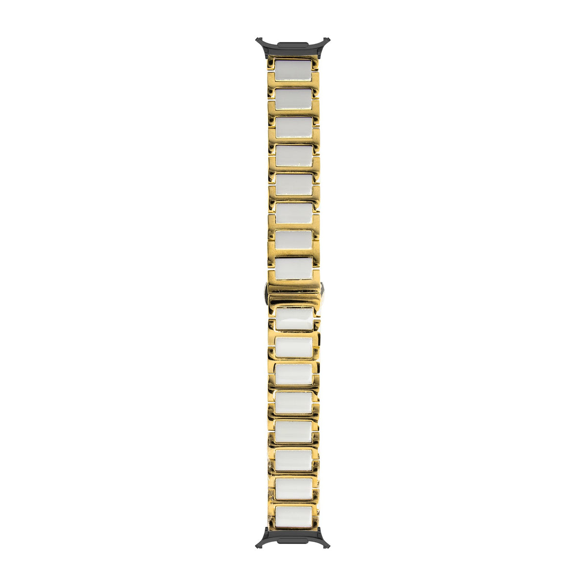 Ceramic Bracelet - Gold / White Black with Strap Adapter for Galaxy Watch 8-9/Ultra