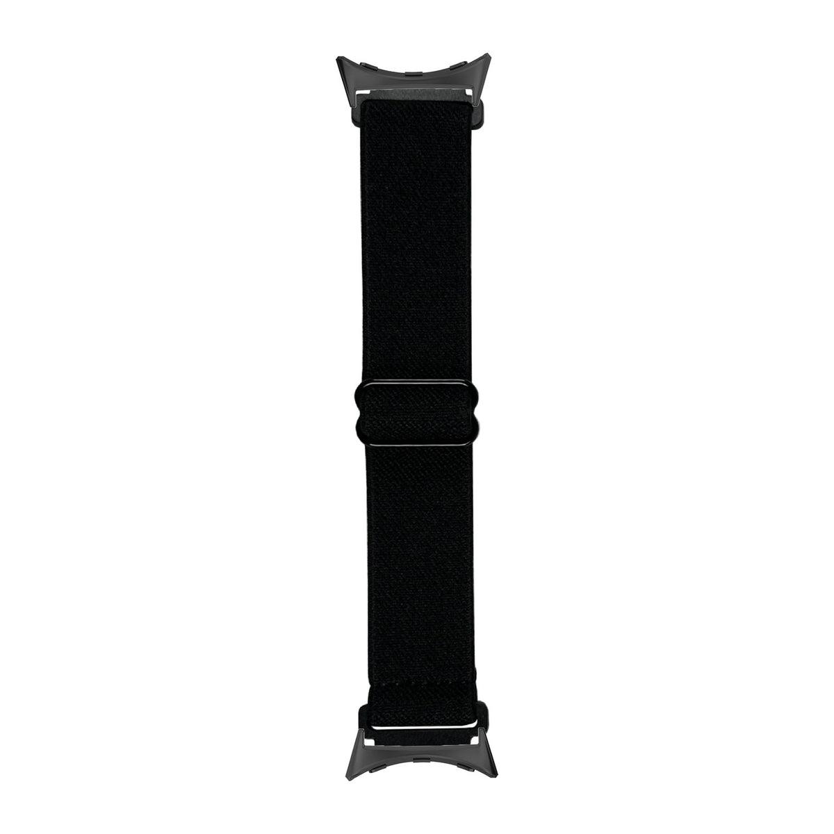 Weaved Elastic Loop Black Black with Google Pixel Spring Bar Adapters - Wear Any 20mm Strap! for Pixel Watch 1-5 41mm