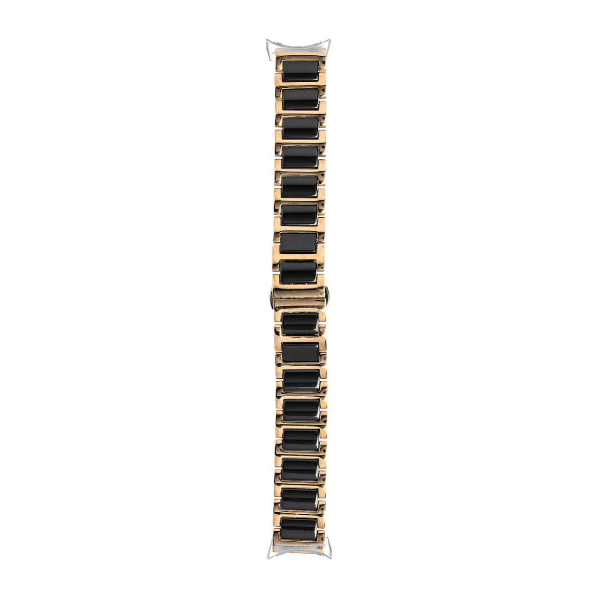 Ceramic Bracelet - Rose Gold / Black Silver with Google Pixel Spring Bar Adapters - Wear Any 20mm Strap! for Pixel Watch 1-5 41mm