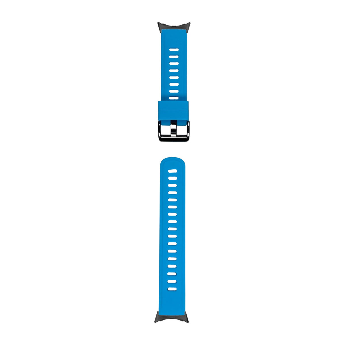 Flexi Silicone 3 Sky Blue Black with Black Hardware with Google Pixel Spring Bar Adapters - Wear Any 20mm Strap! for Pixel Watch 1-5 41mm