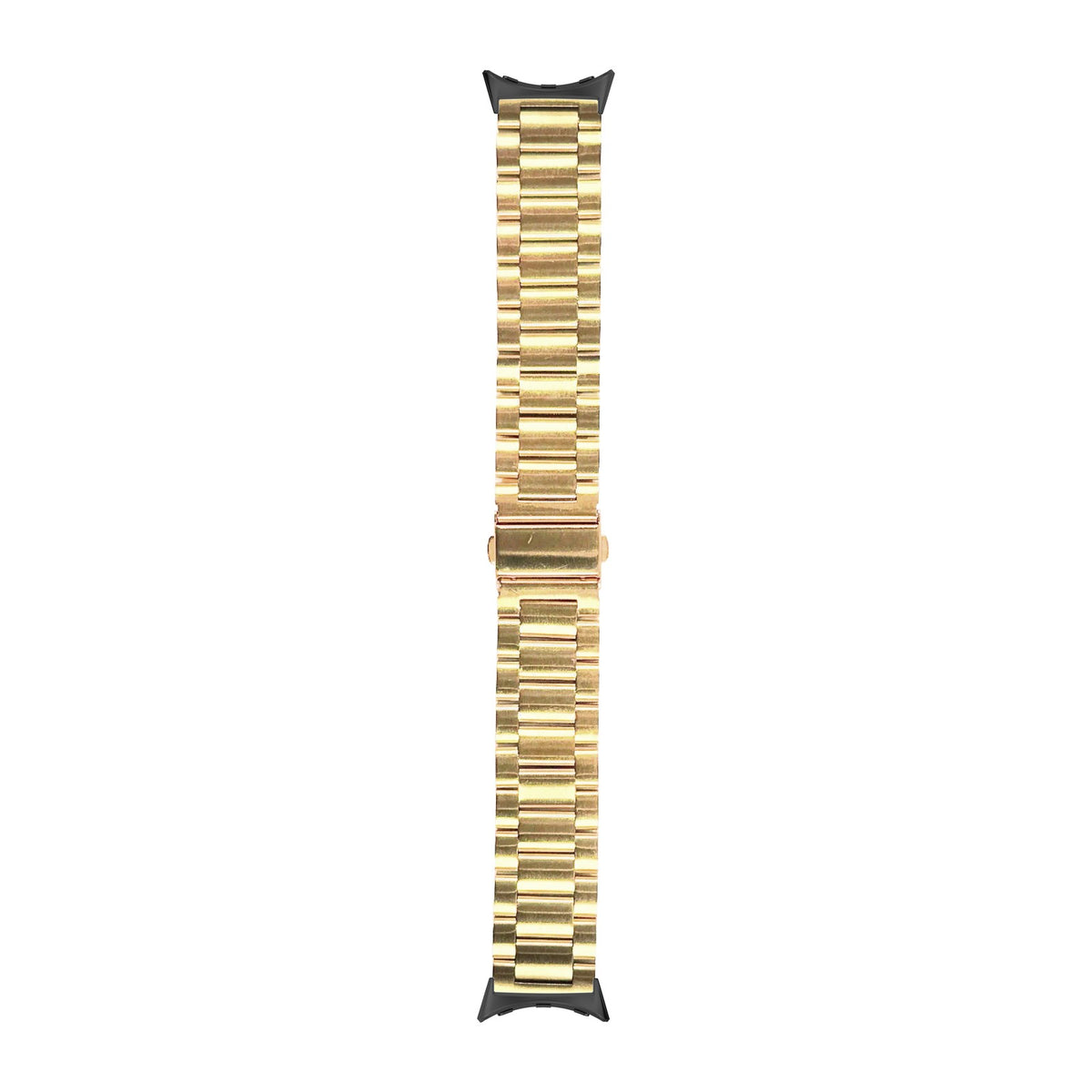 Steel Bracelet Black with Deployant Clasp - Gold with Google Pixel Spring Bar Adapters - Wear Any 20mm Strap! for Pixel Watch 1-5 41mm