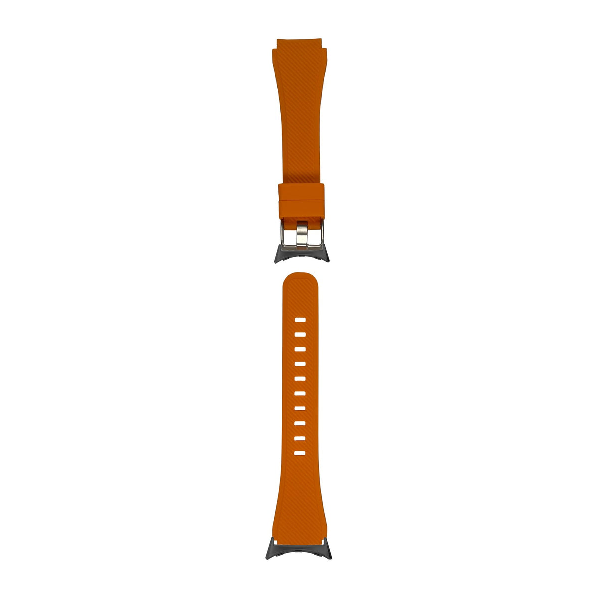 Flexi Silicone Apricot Orange Black with Google Pixel Spring Bar Adapters - Wear Any 20mm Strap! for Pixel Watch 3-5 45mm