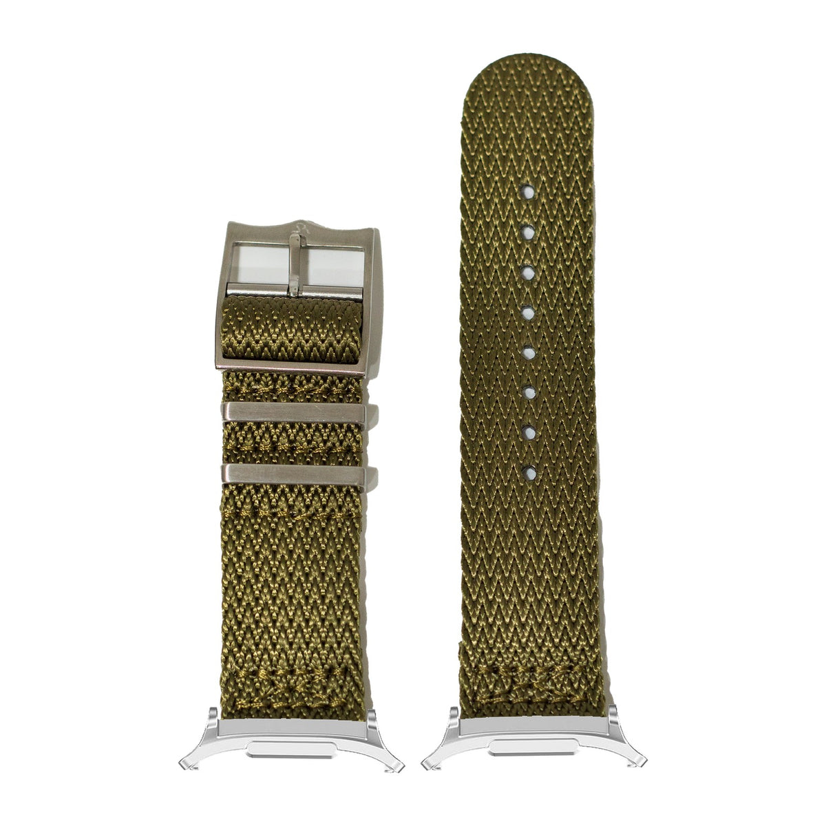 Sharktooth Militex - Army Green Silver with Strap Adapter for Galaxy Watch 8-9/Ultra