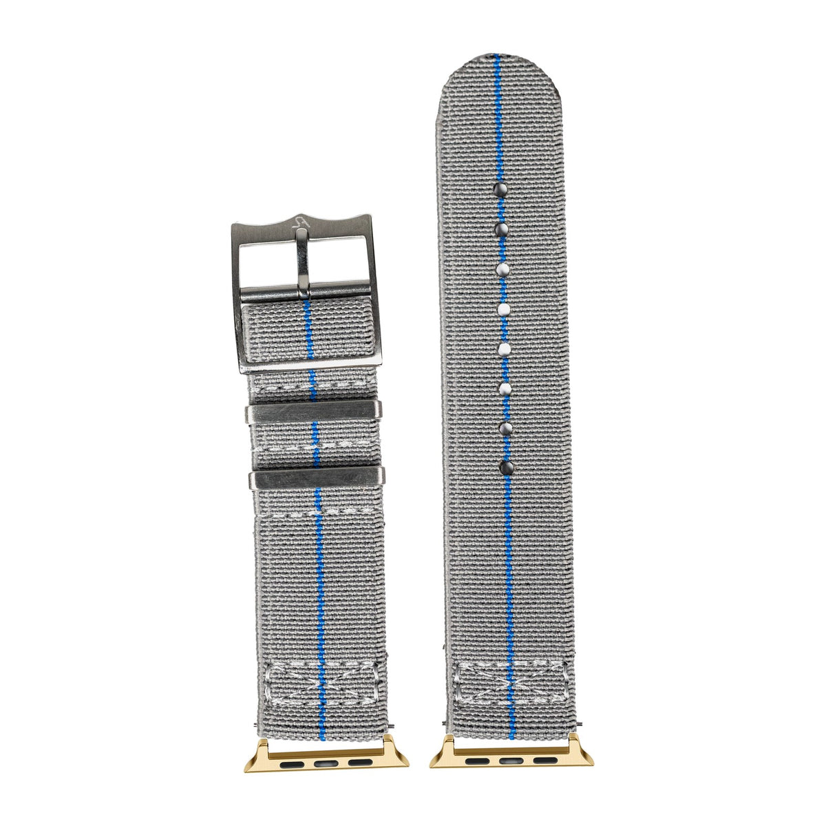 ElastoFlex - Grey/Blue Gold with Connecters - Spring Bar Type for Apple Watch