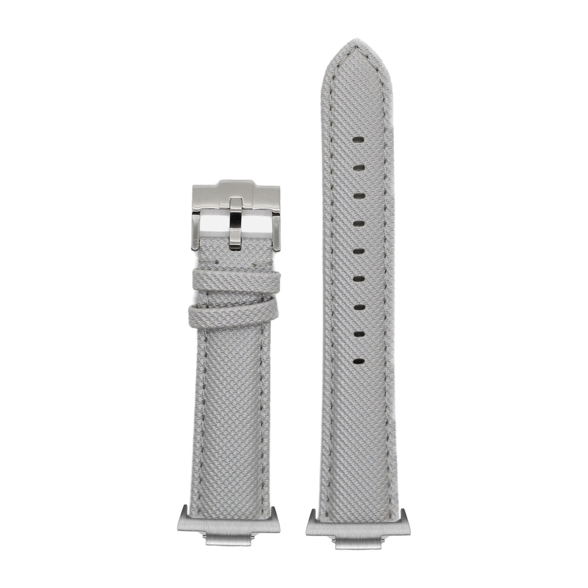 Sailcloth - Silver Grey Silver with Strap Adapter for Tissot PRX 40