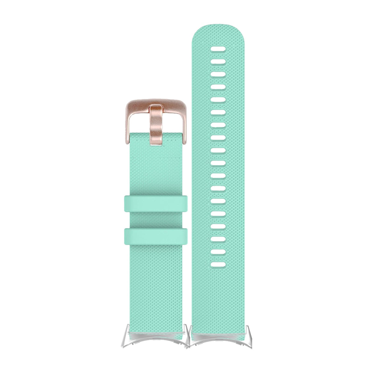 Classic Silicone Teal Rose Gold Silver with Google Pixel Spring Bar Adapters - Wear Any 20mm Strap! for Pixel Watch 1-5 41mm