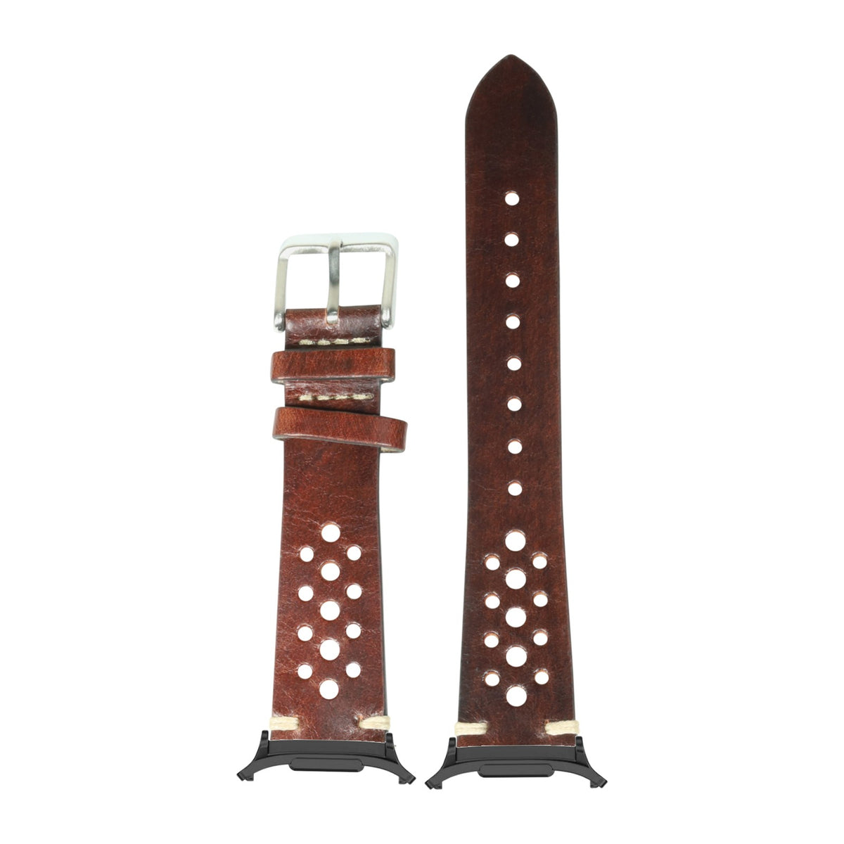 Vintage Rally Leather - Smoked Dark Brown Black with Strap Adapter for Galaxy Watch 8-9/Ultra