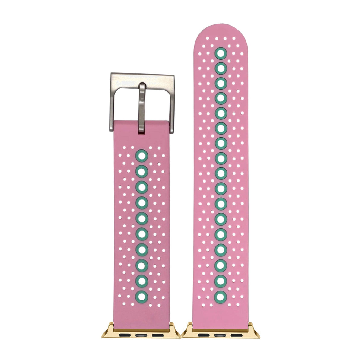 Flexi Sports Silicone 2 Pink Gold with Connecters - Spring Bar Type for Apple Watch