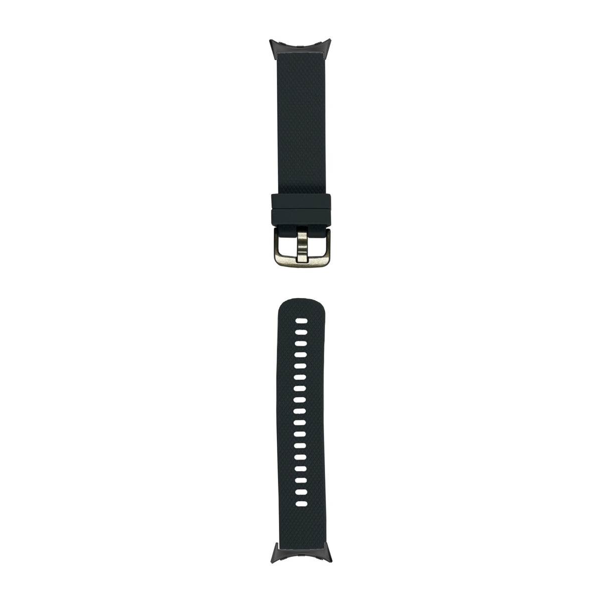 Original Silicone Small/Medium Dark Grey with Google Pixel Spring Bar Adapters - Wear Any 20mm Strap! for Pixel Watch 3-5 45mm