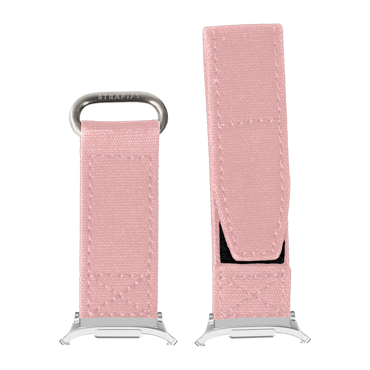 Military Velcro - Pink Silver with Strap Adapter for Galaxy Watch 8-9/Ultra