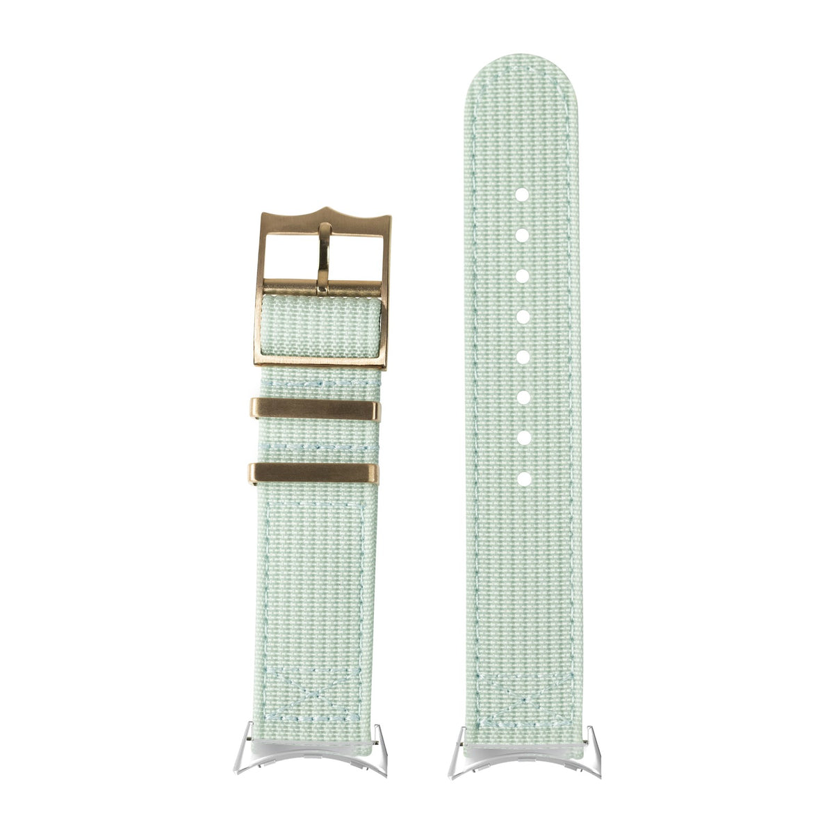 Alpha Militex - Light Blue Rose Gold Silver with Google Pixel Spring Bar Adapters - Wear Any 20mm Strap! for Pixel Watch 3-5 45mm
