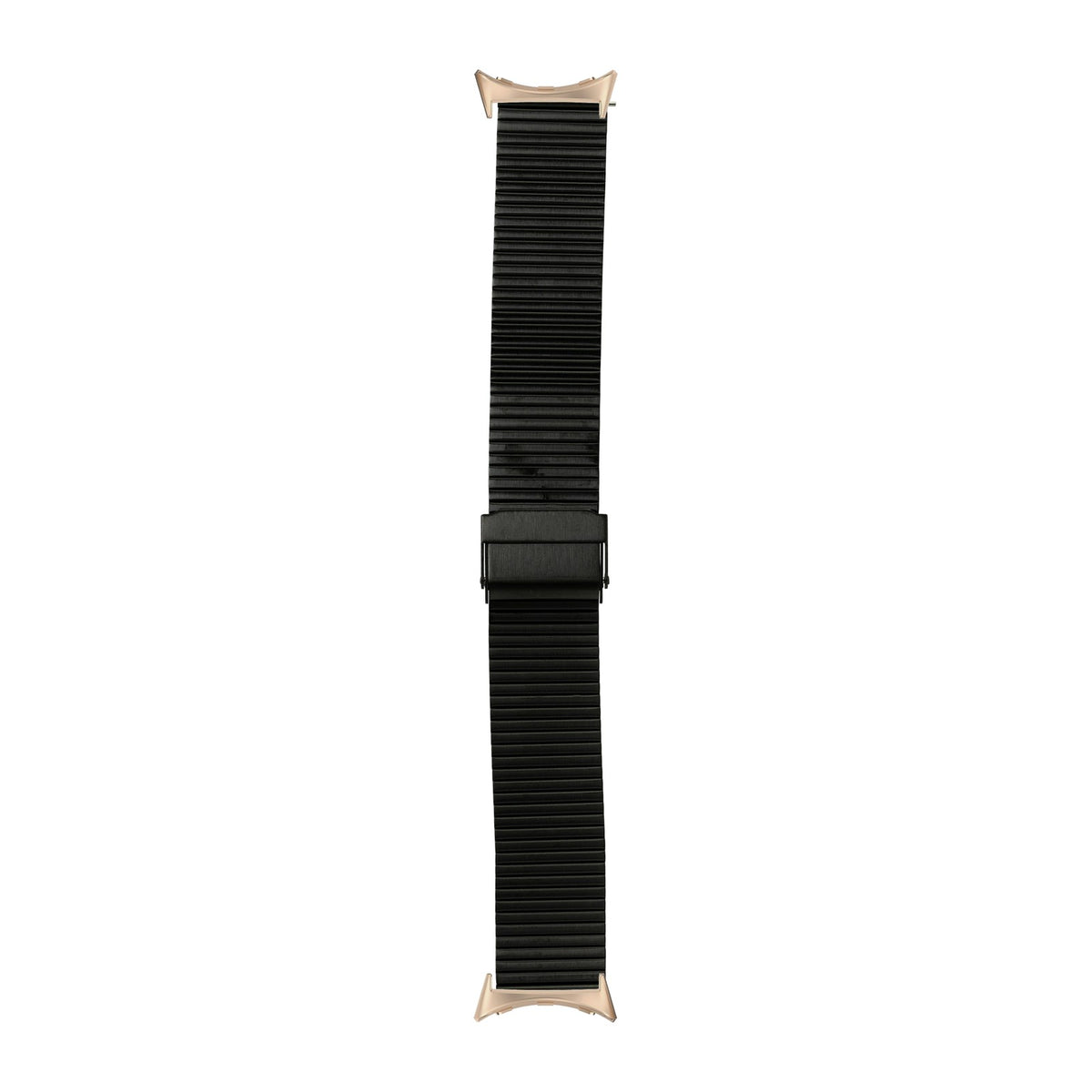 Flat-Link Micro-Adjustable Bracelet Black Rose Gold with Google Pixel Spring Bar Adapters - Wear Any 20mm Strap! for Pixel Watch 1-5 41mm