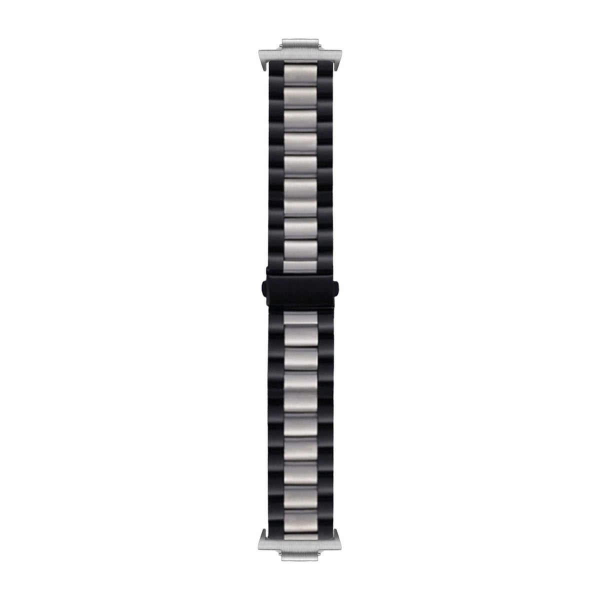 Steel Bracelet Silver with Deployant Clasp - Black/Silver with Strap Adapter for Tissot PRX 40