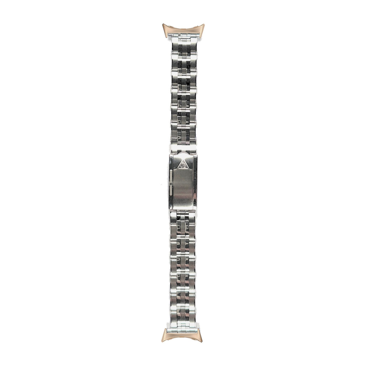 The Forstner 5-Link Rivet Bracelet Rose Gold with Google Pixel Spring Bar Adapters - Wear Any 20mm Strap! for Pixel Watch 3-5 45mm