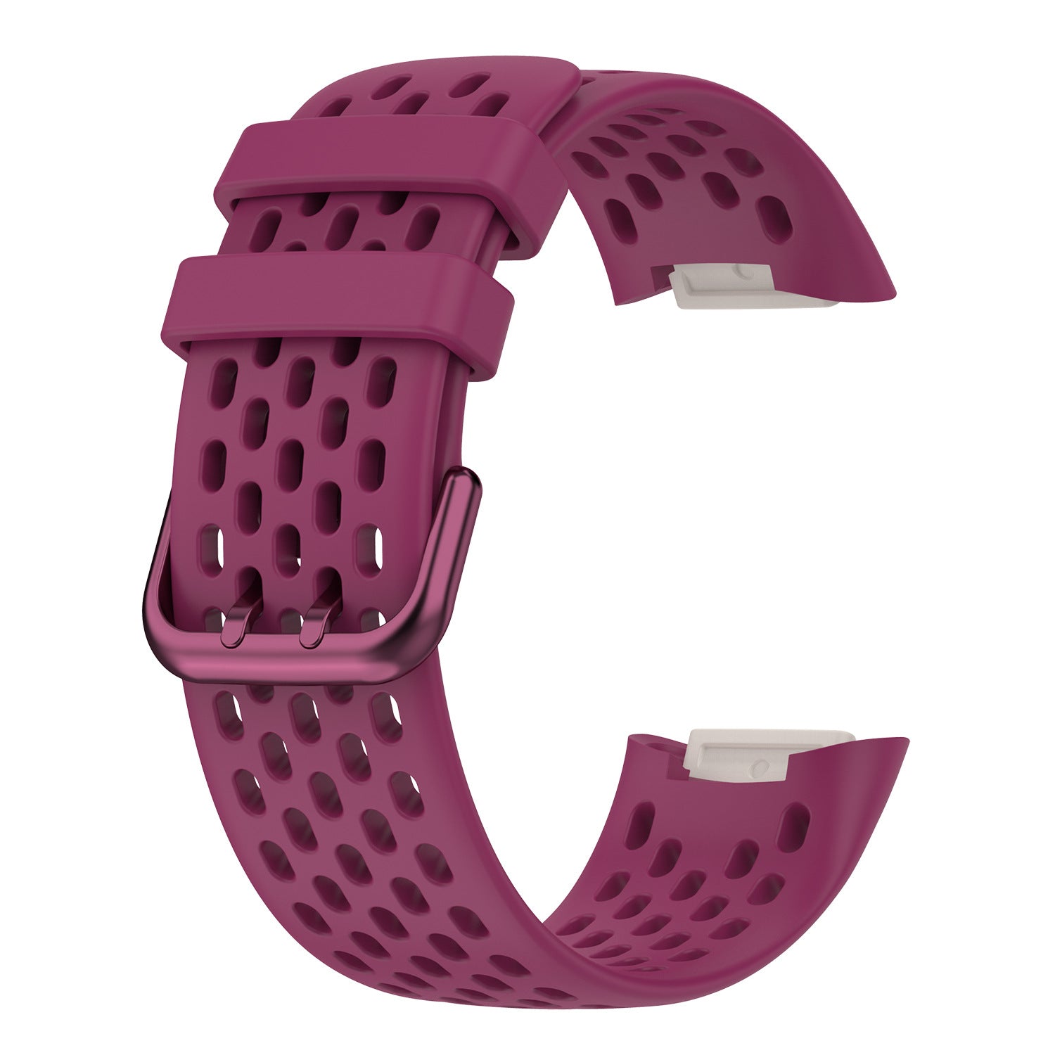 Berry perforated silicone sport watch band with quick-release connectors for Fitbit Charge 5 and 6