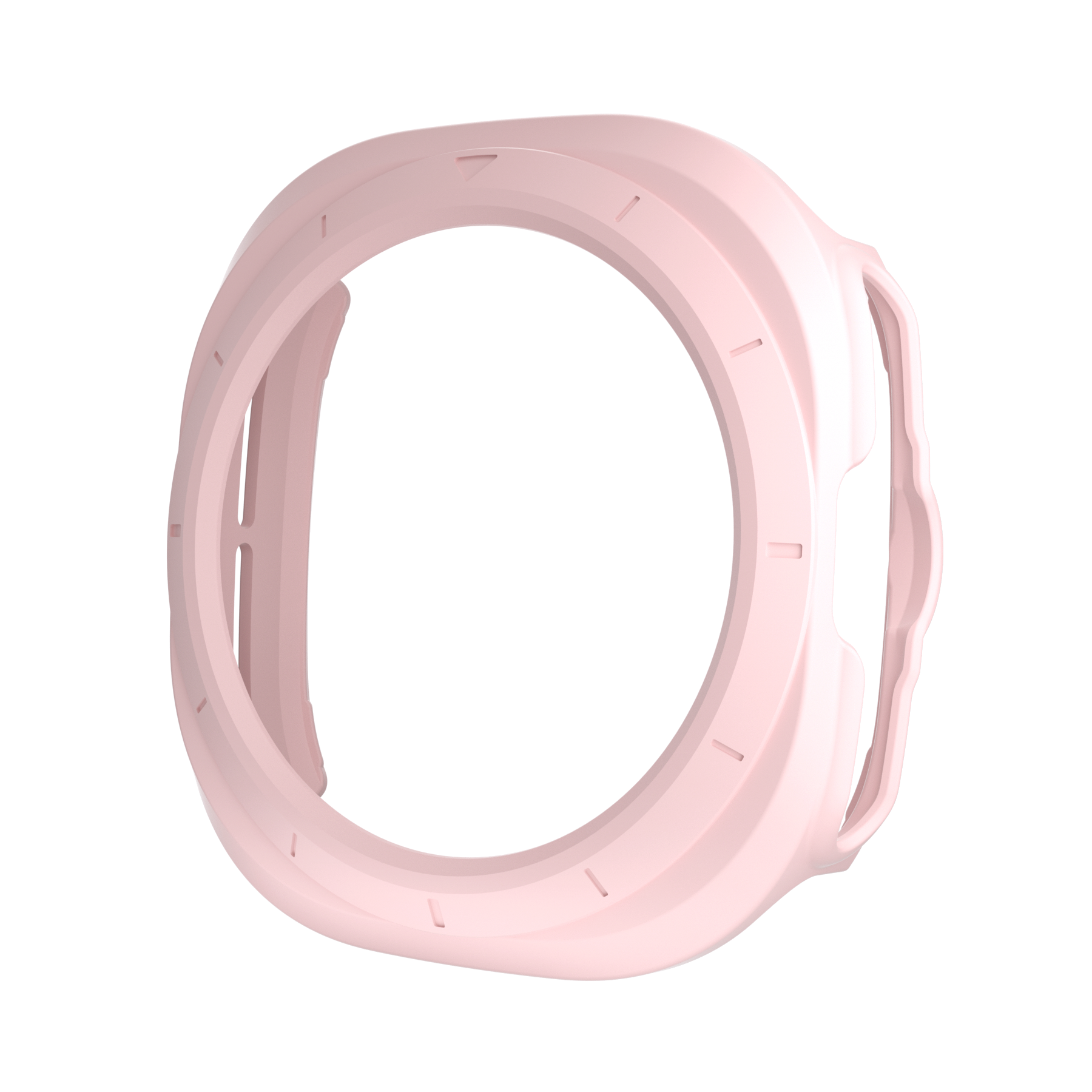 Pink protective case for Galaxy Watch Ultra with rounded squared design and secure fit