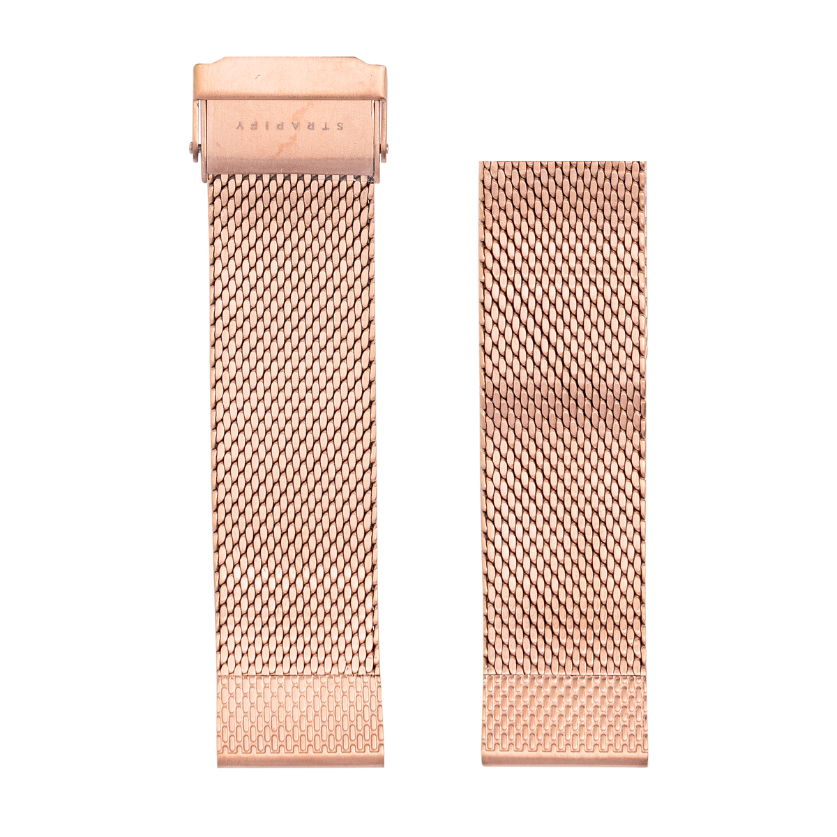 Rose gold titanium featherlight milanese watch band in two sizes