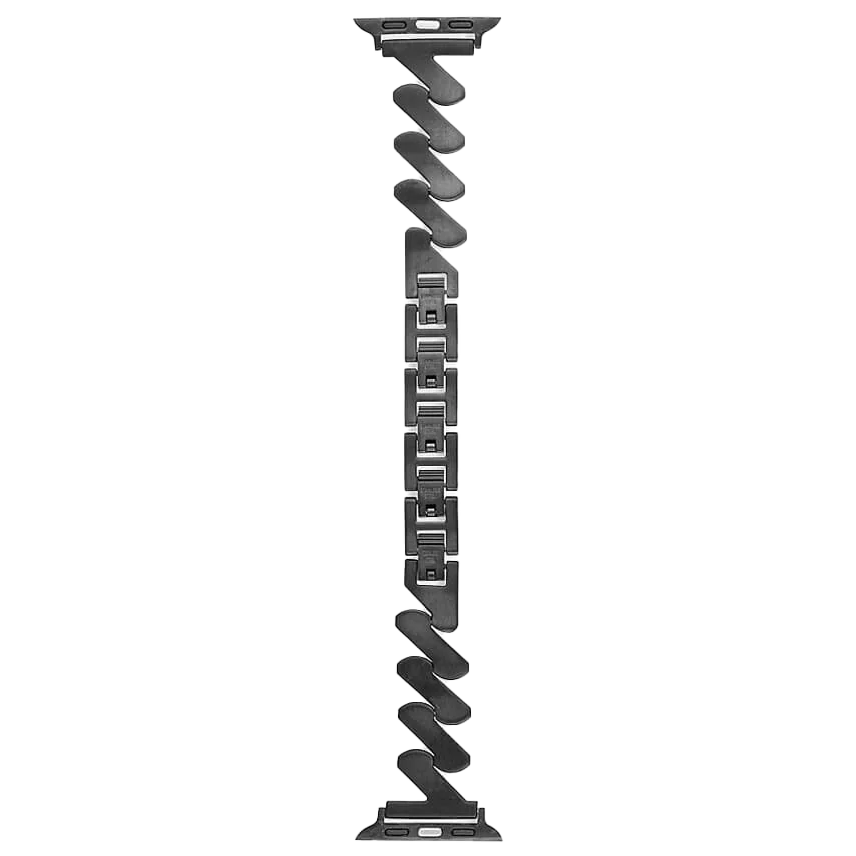 Black jagged link bracelet for Apple Watch with magnetic closure connectors
