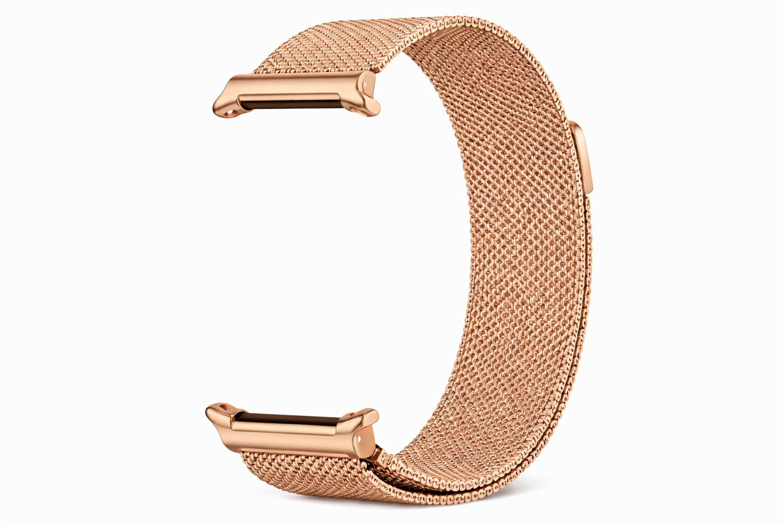 Rose gold stainless steel milanese mesh smartwatch band with magnetic closure for Galaxy Watch 8 and Ultra