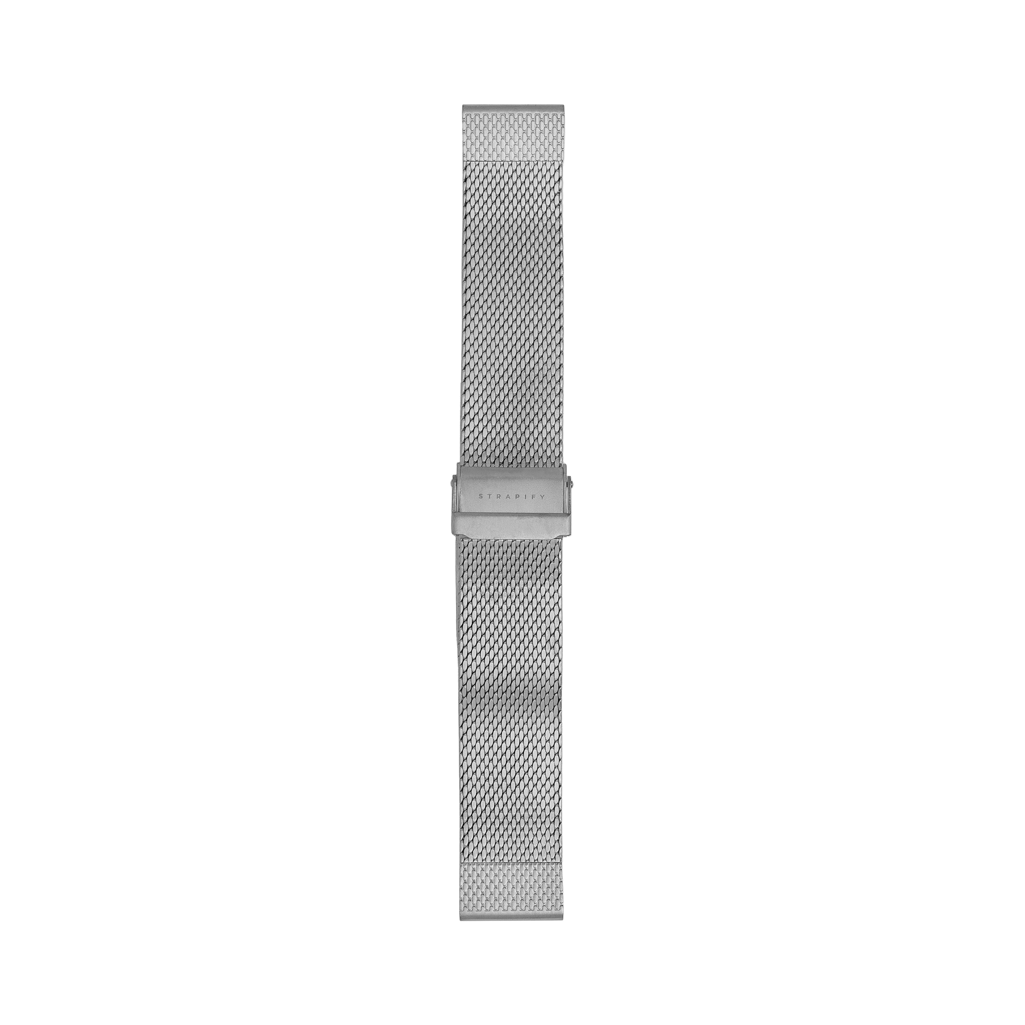 Titanium featherlight Milanese mesh watch band with quick-fit connector and adjustable clasp closure