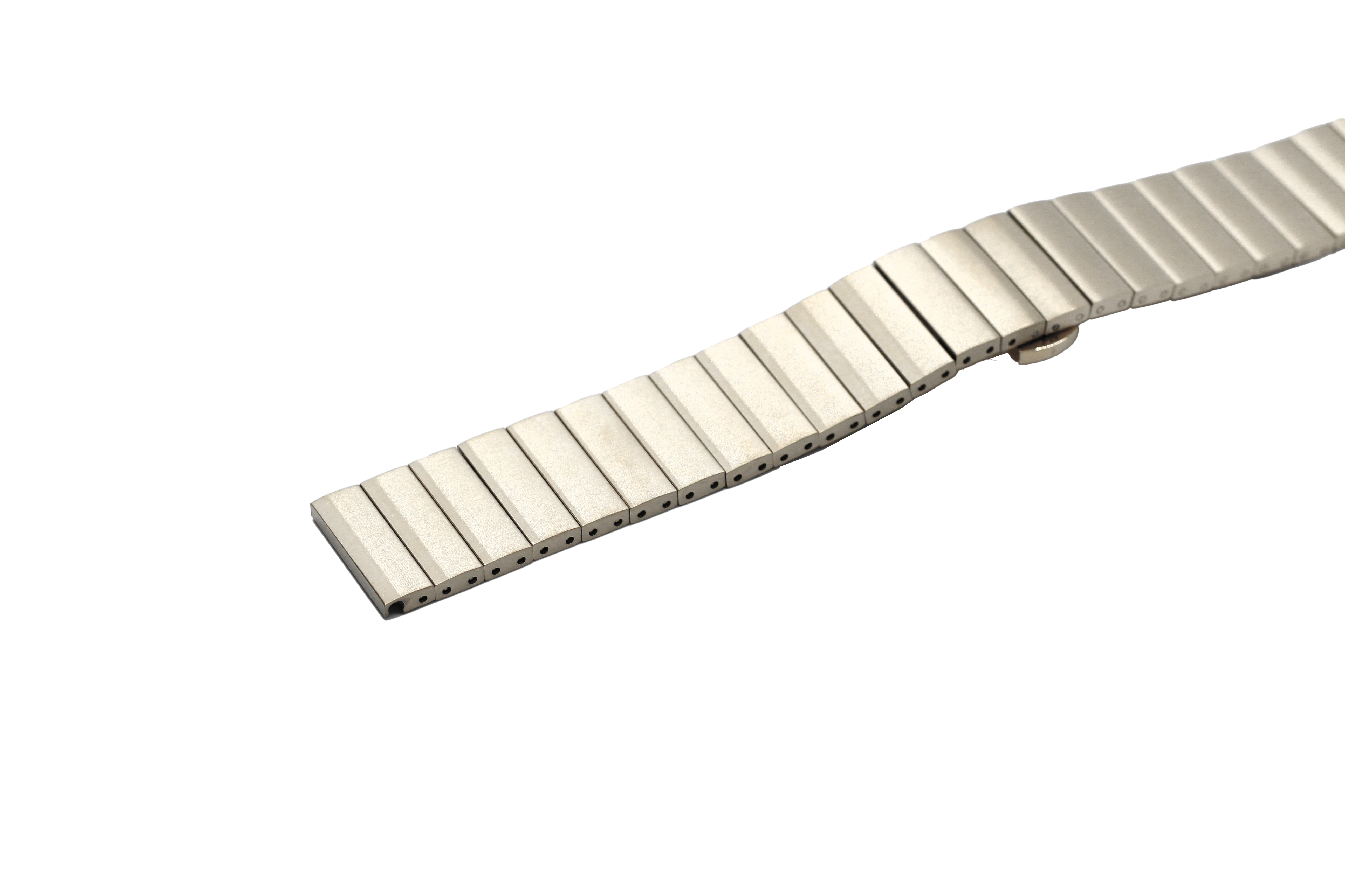 Silver stainless steel watch bracelet with deployment clasp and linked band segments for Galaxy Watch 8 Ultra