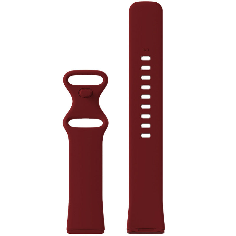 Deep burgundy silicone bands with ventilation holes for Fitbit Versa 3, Versa 4, Sense 1 and Sense 2 smartwatches