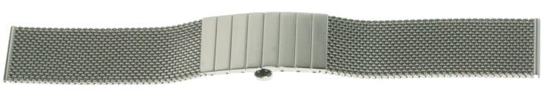 Staib 2170 Milanese mesh bracelet, 16mm, 170mm, silver, pusher folding buckle