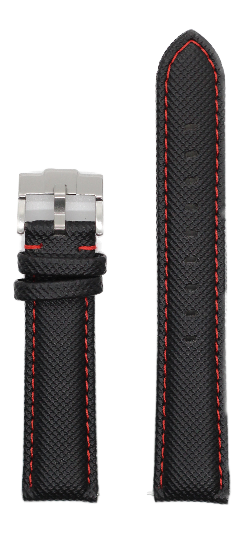 Sailcloth - Black | Red Stitching for Pixel Watch 1-5 41mm