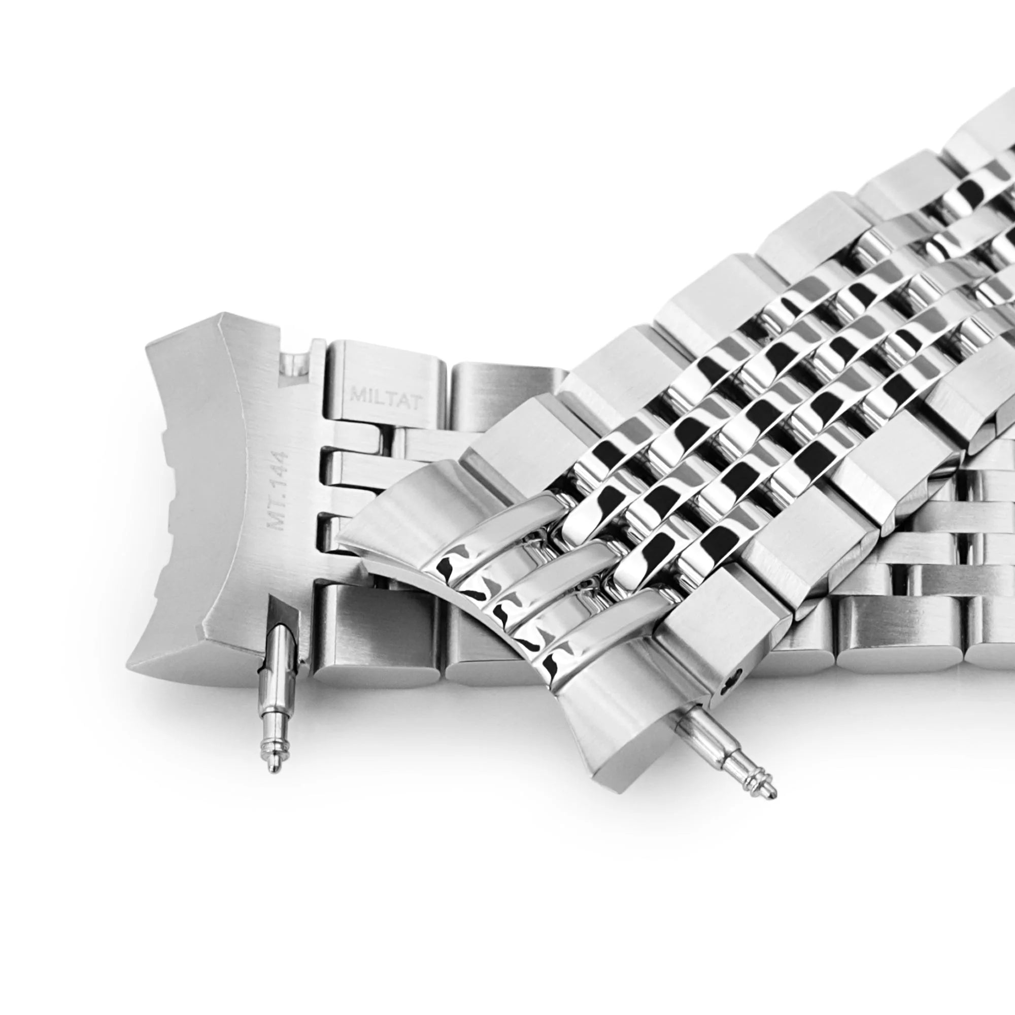 Stainless steel Asteroid watch bracelet for Tudor Black Bay 58 with metal band links and deployment clasp