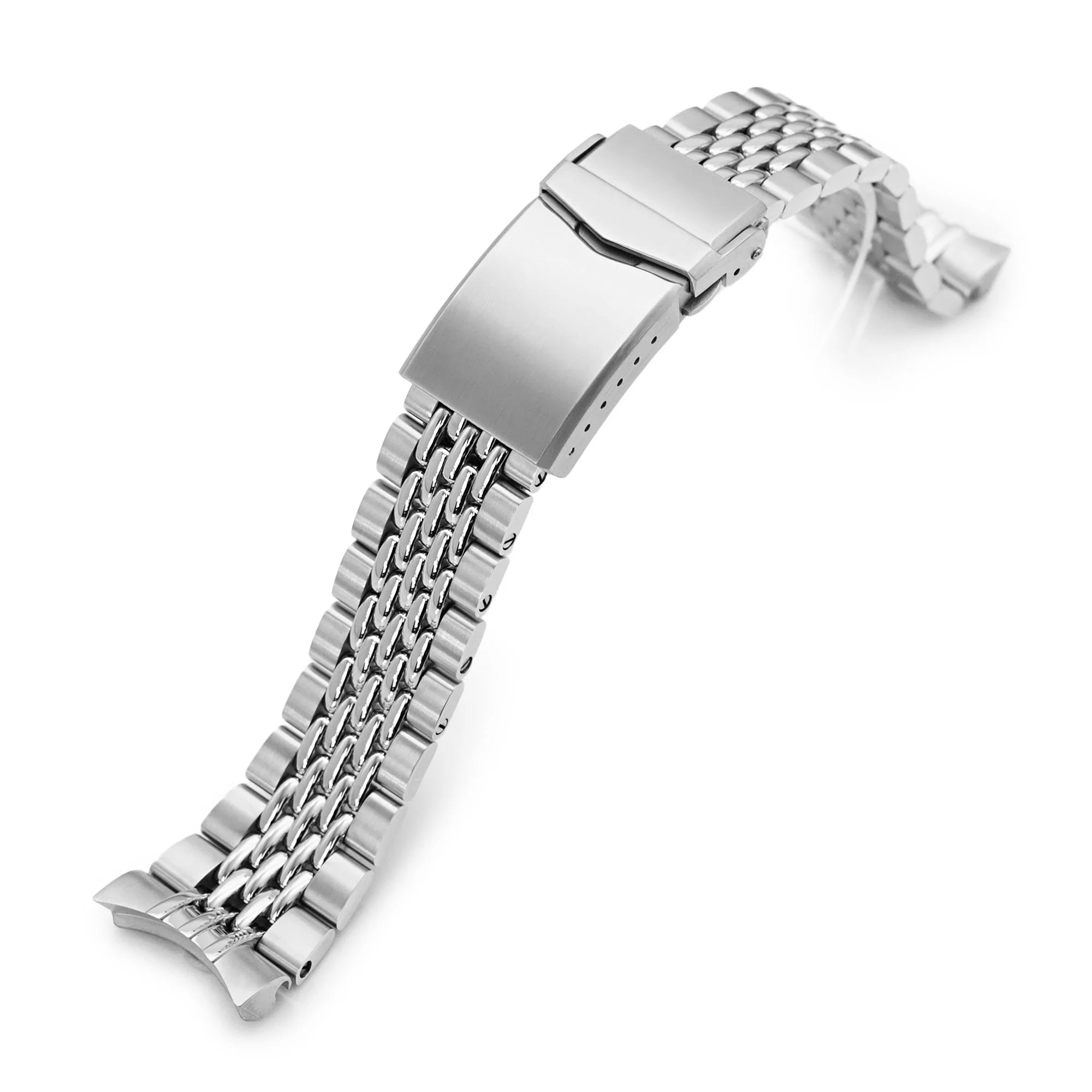 Strapcode Goma BOR stainless steel bracelet for Orient Kamasu watch with solid links and deployant clasp
