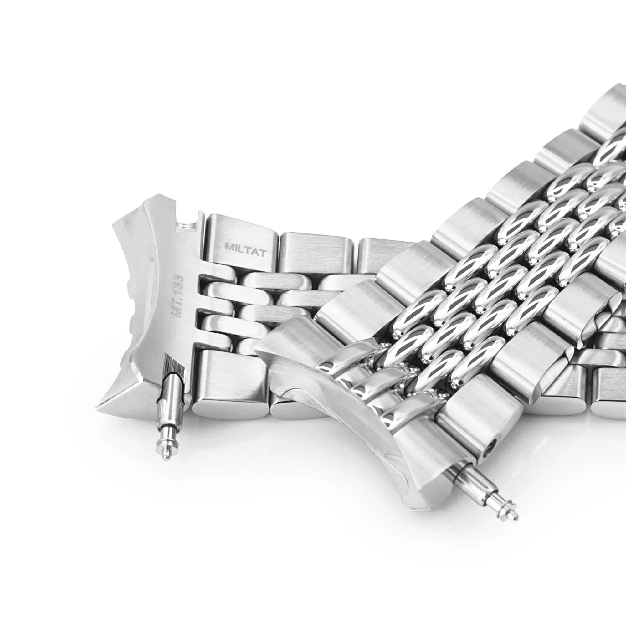 Strapcode Goma BOR brushed stainless steel watch bracelet for Seiko SKX007 with solid end links