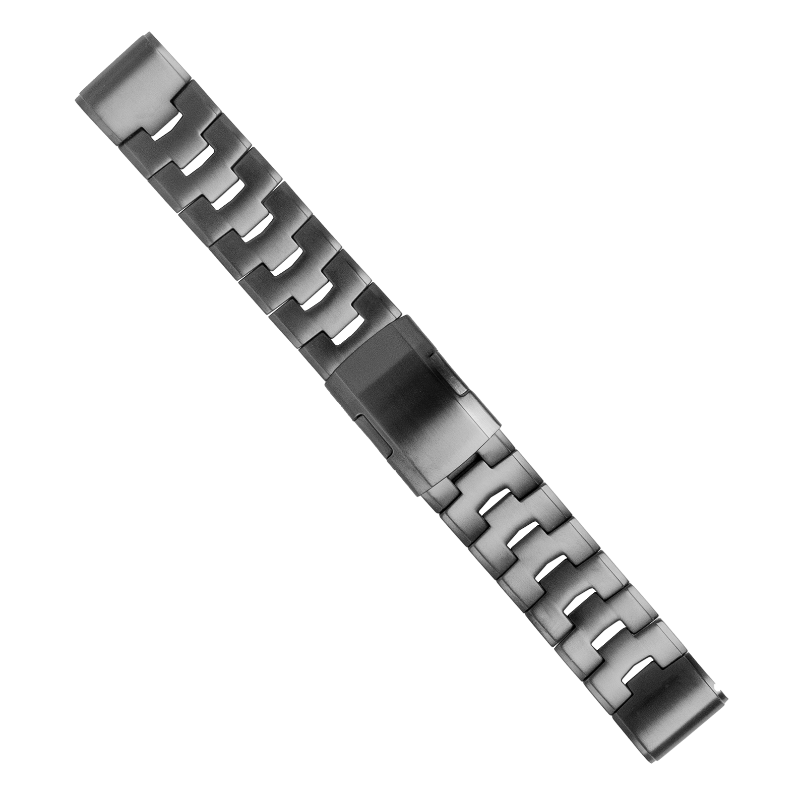 Titanium QuickFit bracelet in dark gun metal grey with polished and brushed links design