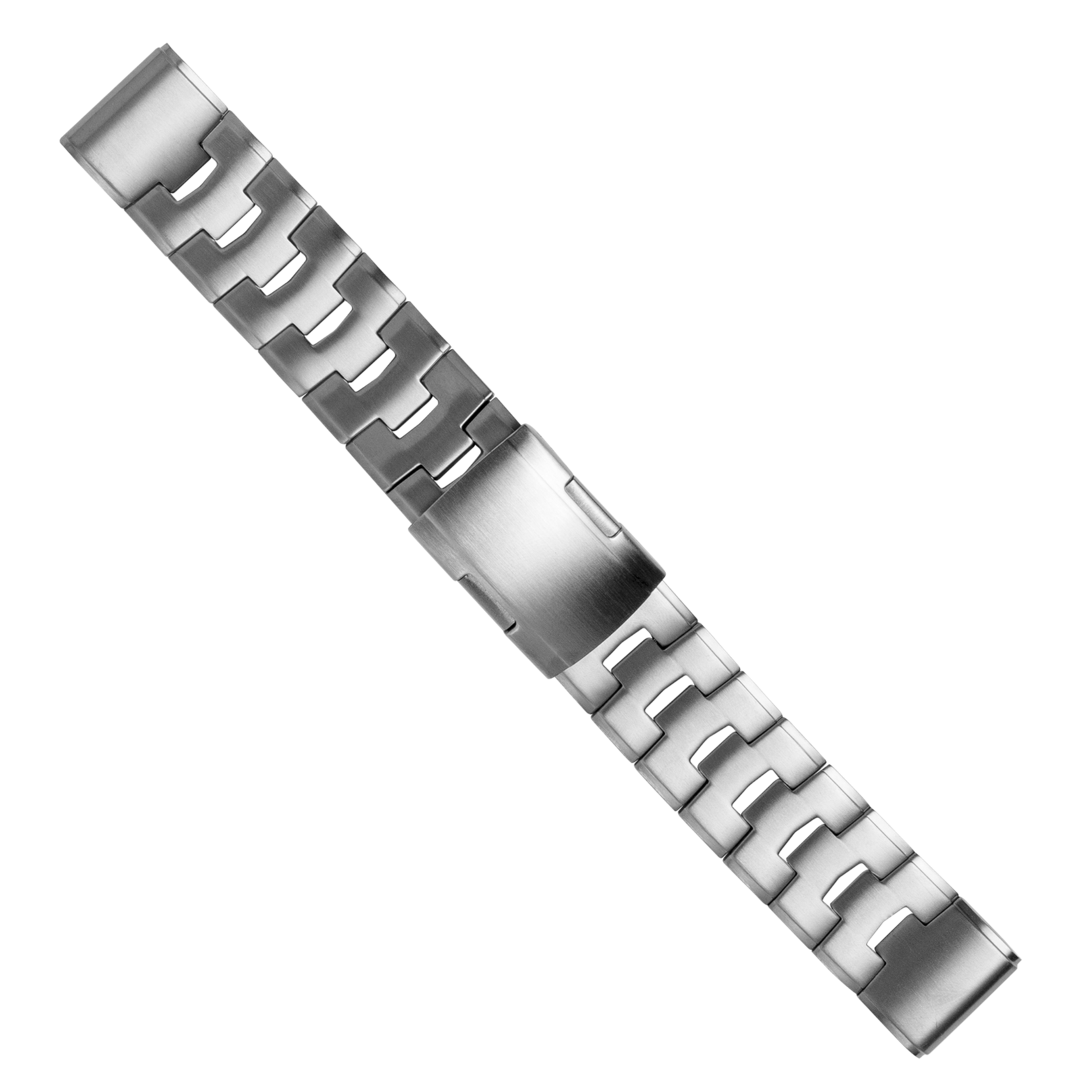 Titanium QuickFit watch bracelet in silver with adjustable link segments and sturdy clasp closure
