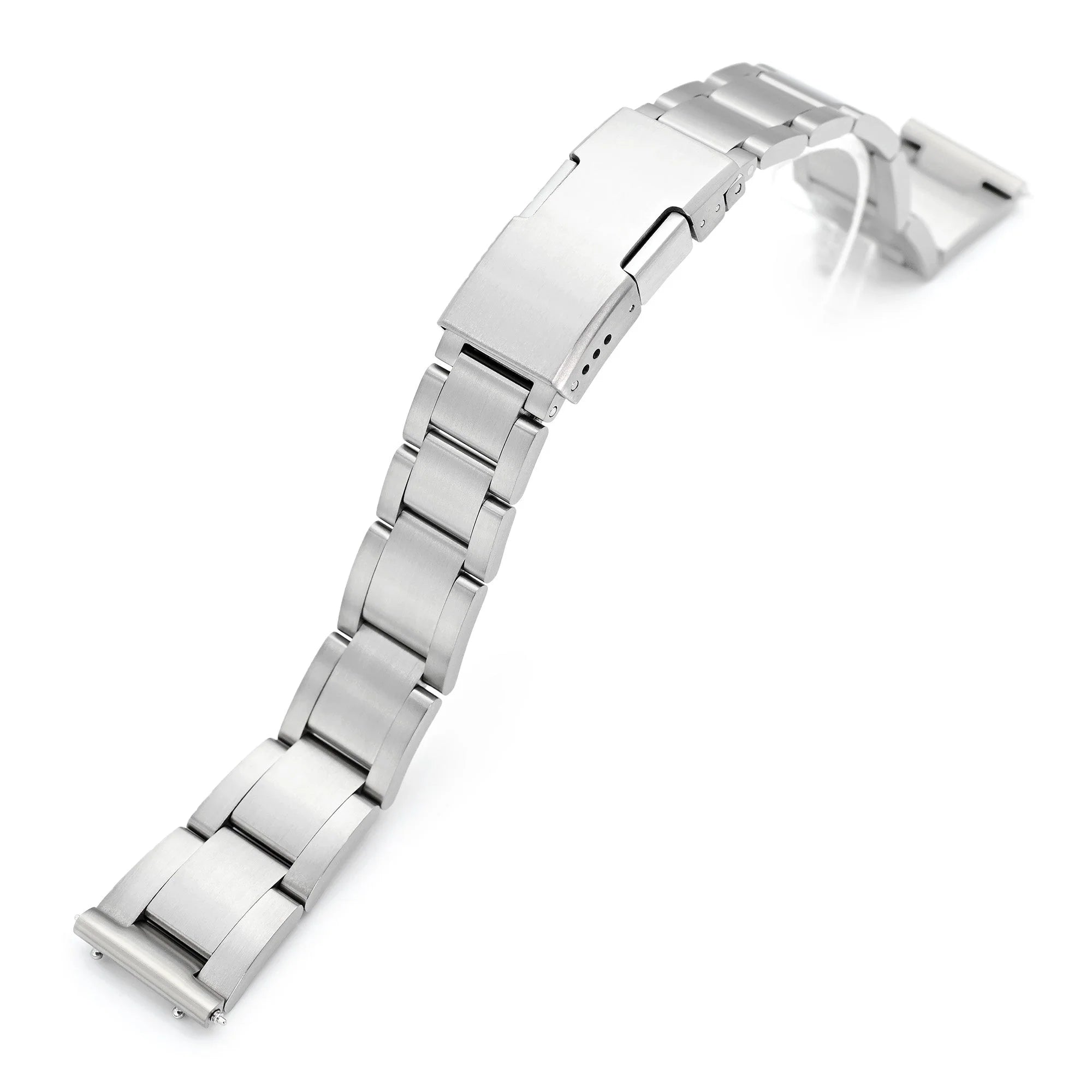 Strapcode Riven-O2 titanium straight end quick release watch band 20mm silver