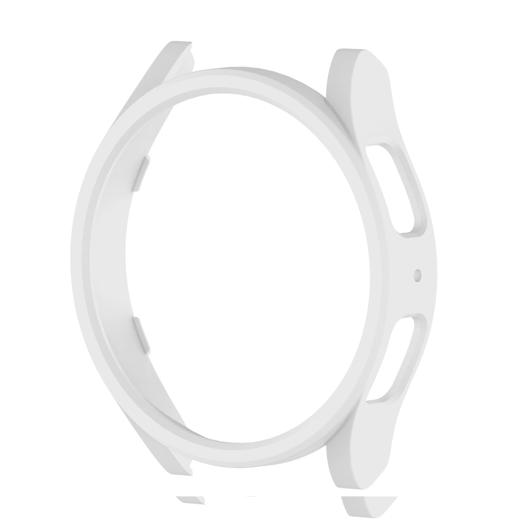 White protective case for Galaxy Watch 6 and 7 with cutout handles and reinforced bumper design