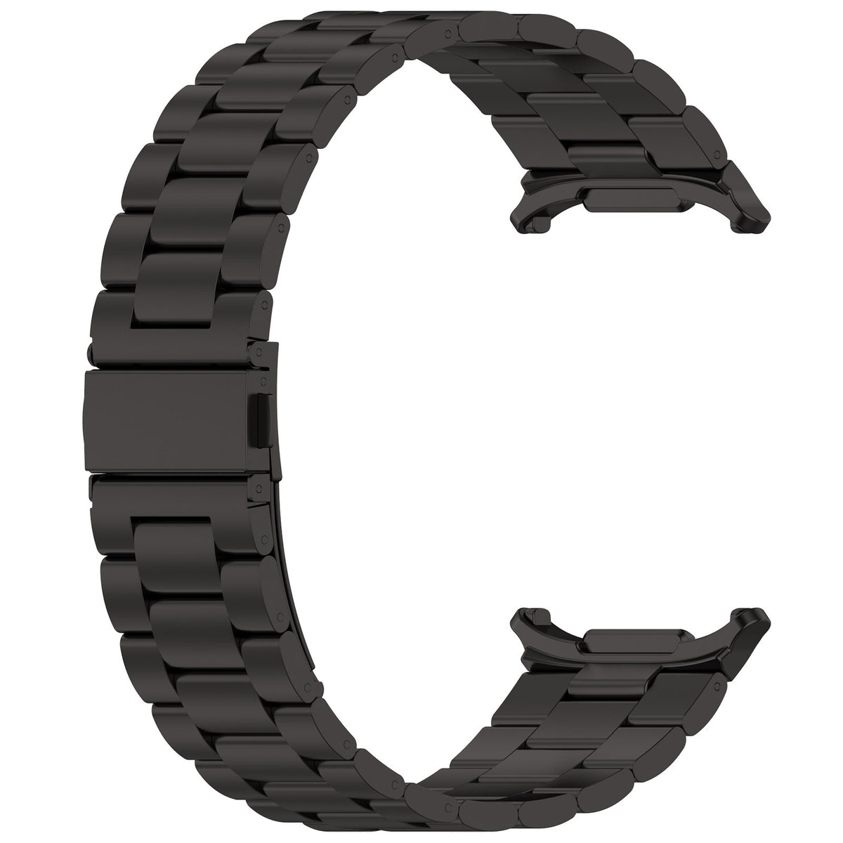 Black stainless steel bracelet band for Galaxy Watch Ultra with link-style design and secure clasp closure
