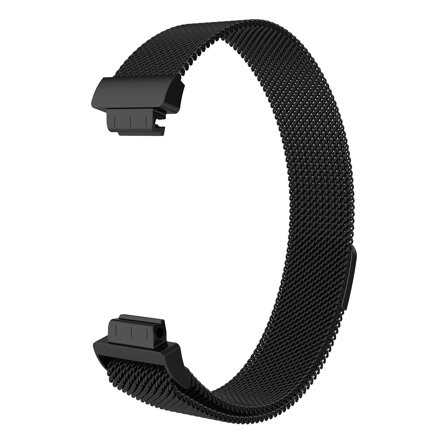 Black milanese mesh band with magnetic clasp for Fitbit Inspire and Ace 2 fitness trackers