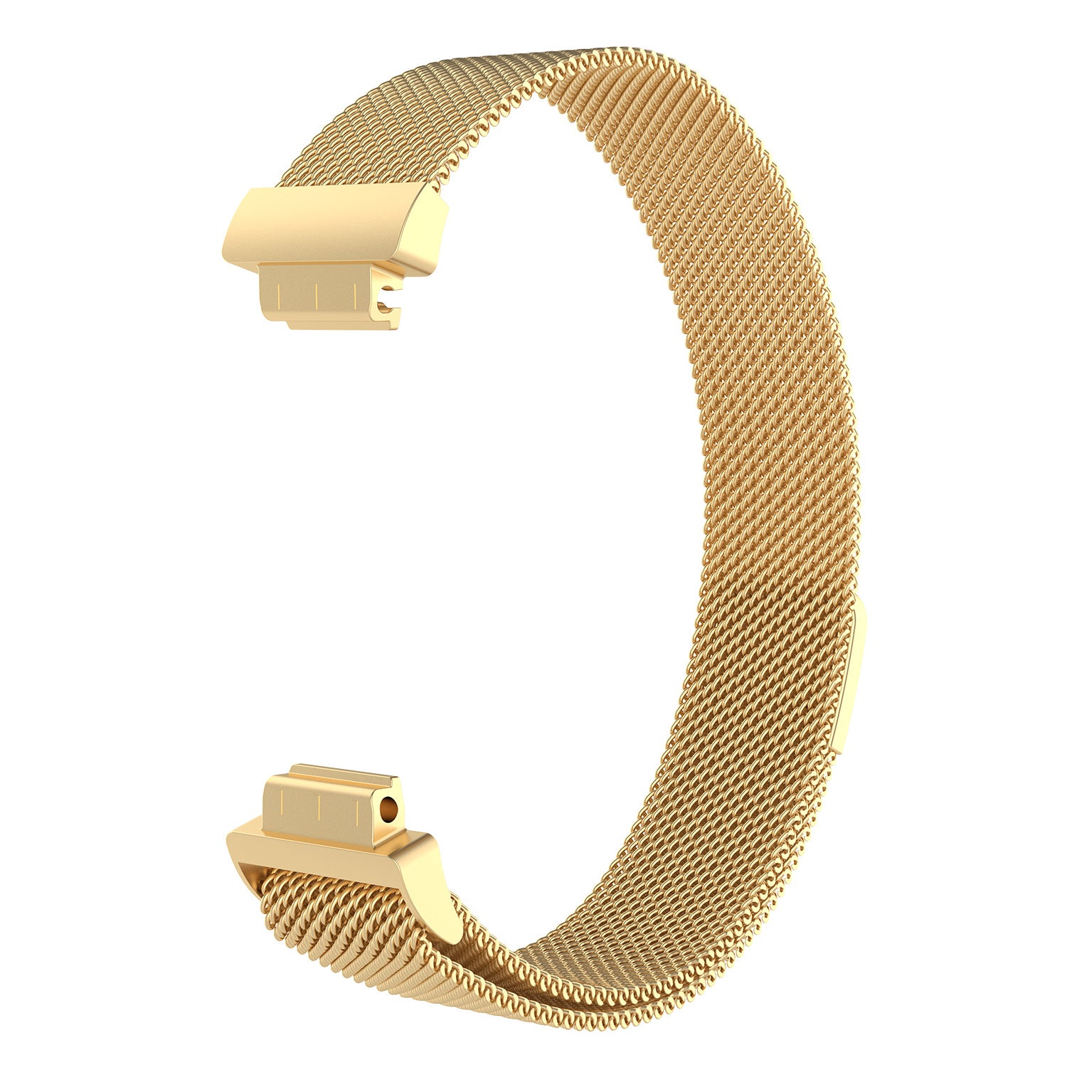 Gold Milanese mesh watch band with magnetic closure for Fitbit Inspire and Ace 2 smartwatches