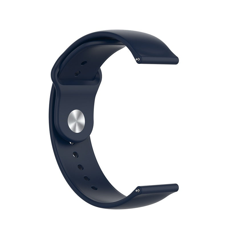 Black silicone loop smartwatch band with quick release connectors and adjustable fit holes