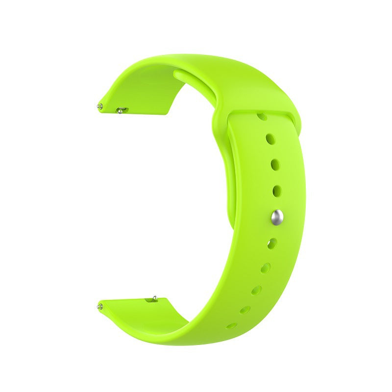 Neon green silicone loop watch band with quick release connector and adjustable ventilation holes