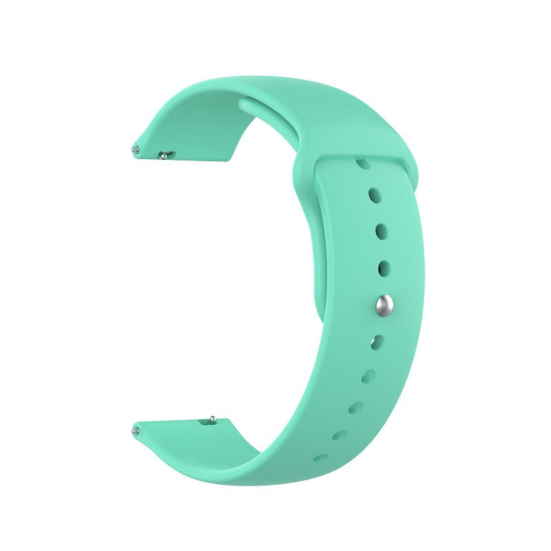 Mint green silicone smartwatch band with quick release connector and adjustable vent holes