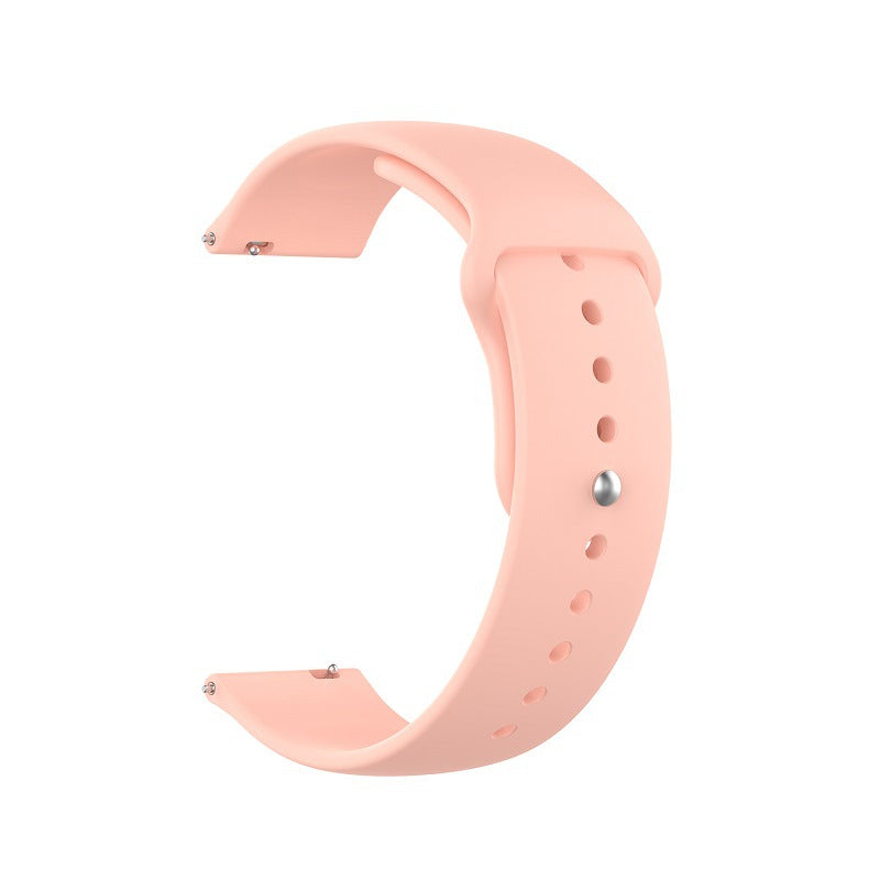 Peach silicone smartwatch band with quick release connector and adjustable ventilation holes
