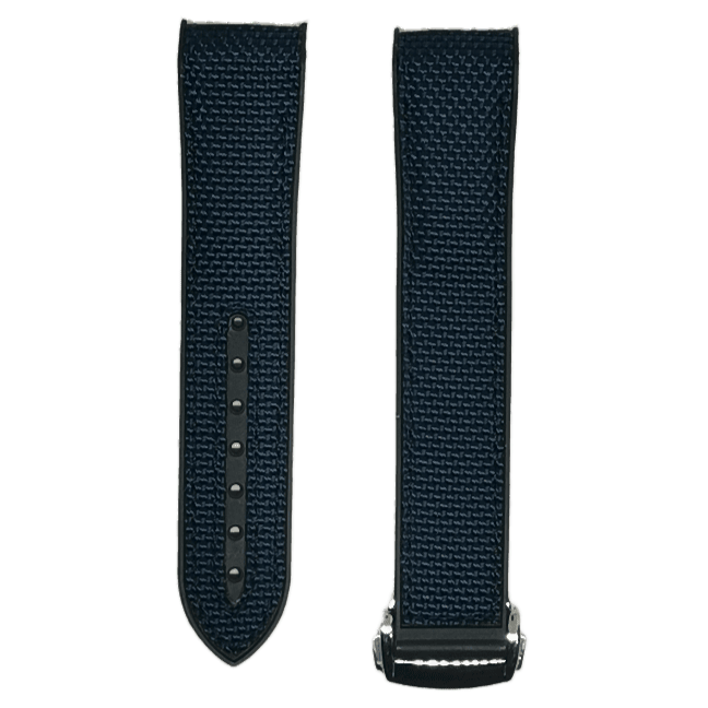 [Curved] King Hybrid Rubber - Navy Blue | Black with Deployant Clasp - Strapify Australia