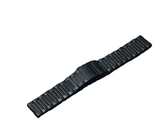 Black Steel Bracelet - Folding Deployant Clasp - Strapify