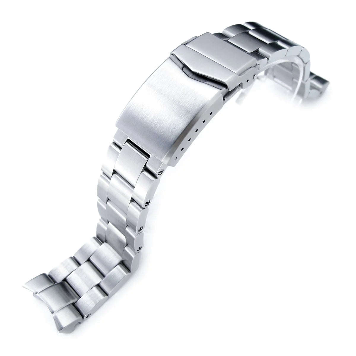 Stainless steel Super-O Boyer bracelet for Seiko SKX013 with solid links and secure clasp