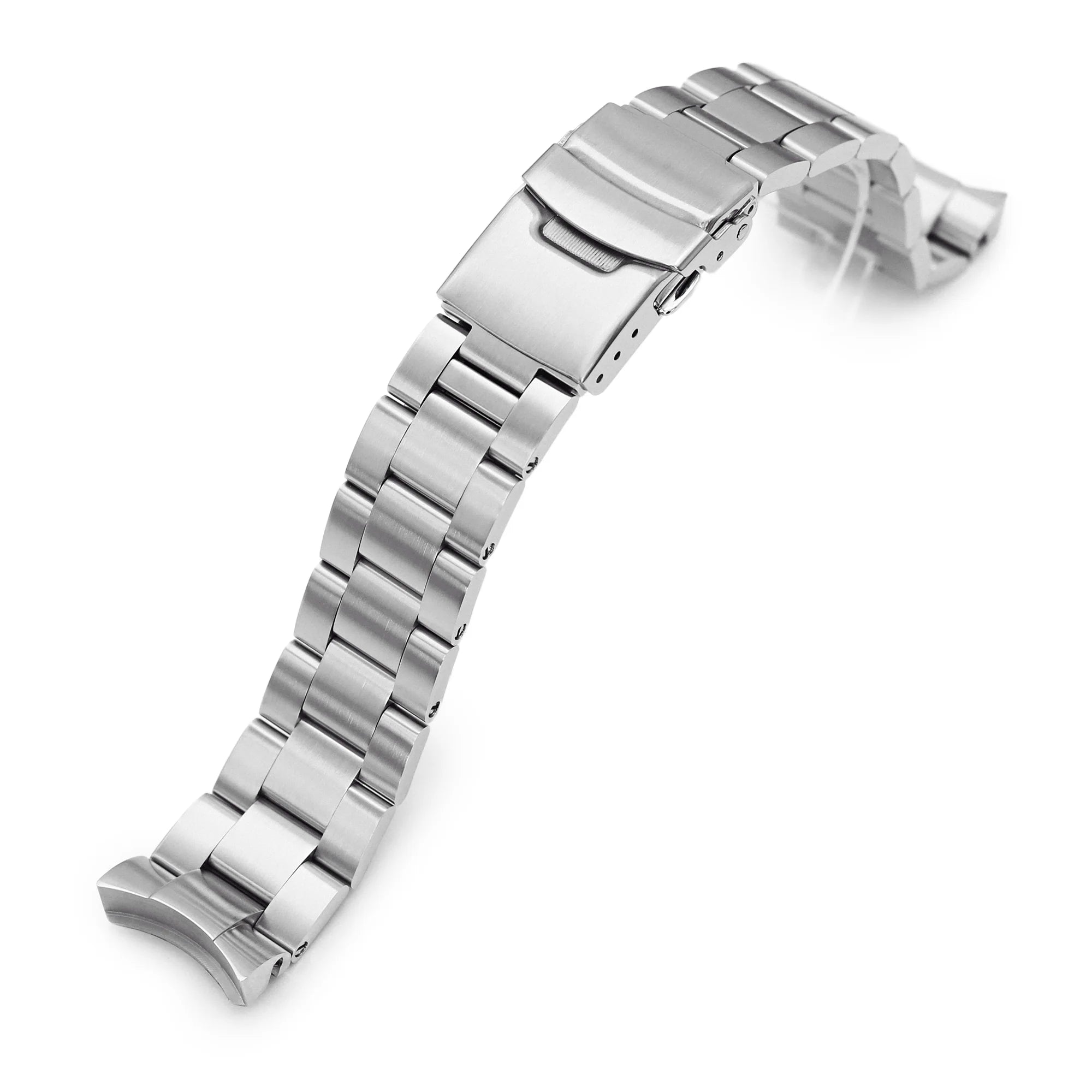 Strapcode Super-O Boyer stainless steel watch bracelet for Seiko SKX023 with solid links and secure clasp